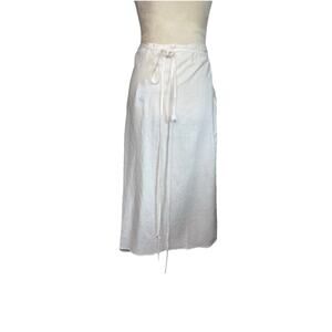Andie Swim Vacation Beach Linen Blend The Wrap Skirt in Coco White Size Small